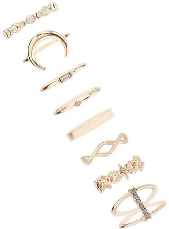 Forever 21 Rhinestone Stackable Ring Set