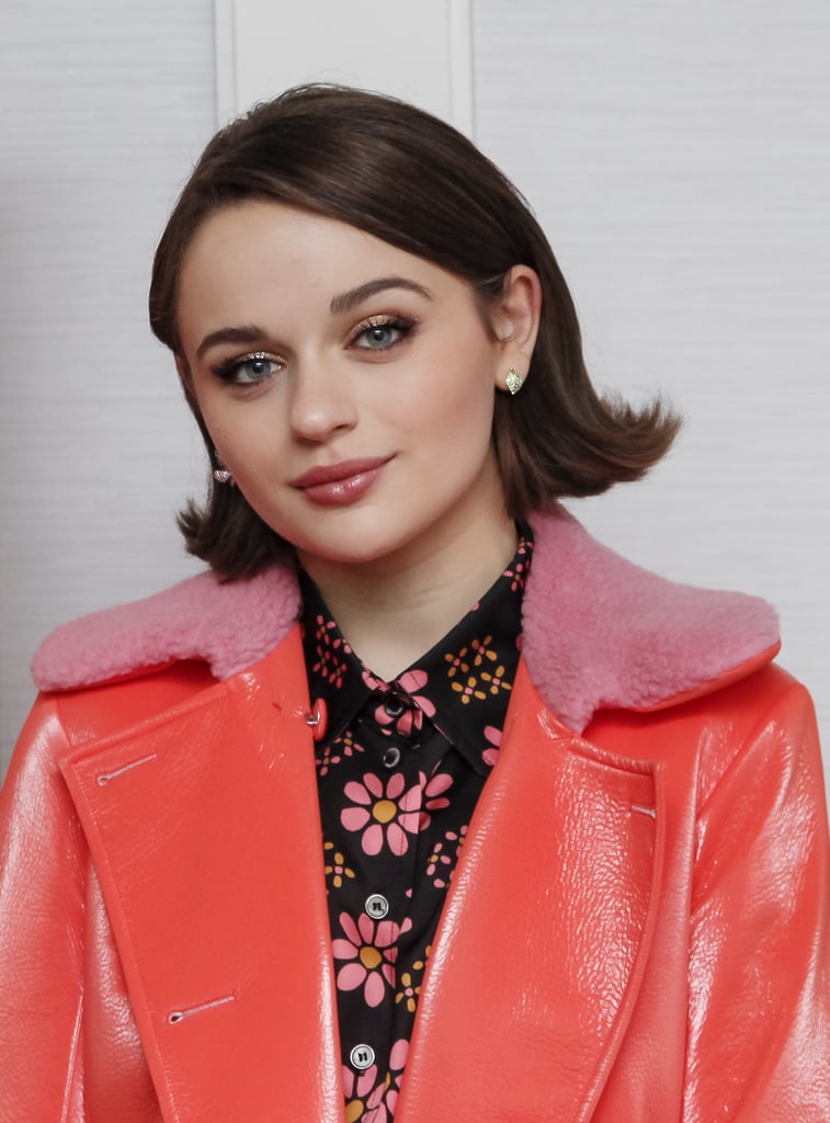 Joey King's Coral Paul & Joe Coat With a Pink Collar