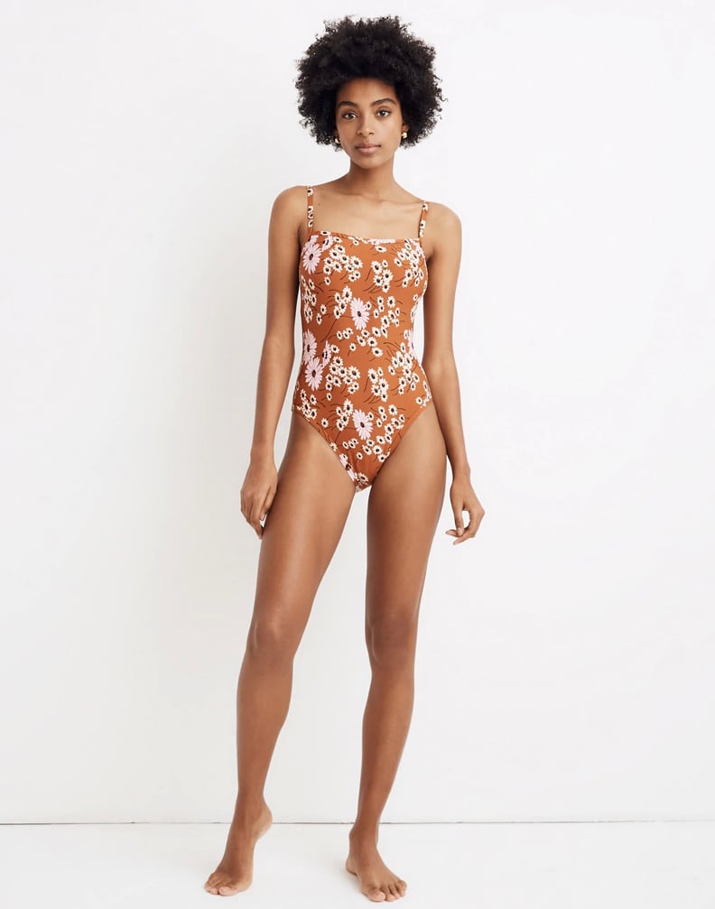 Madewell Second Wave Straight One-Piece Swimsuit in Hillside Daisies
