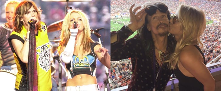 Britney Spears and Steven Tyler at the Super Bowl 2015