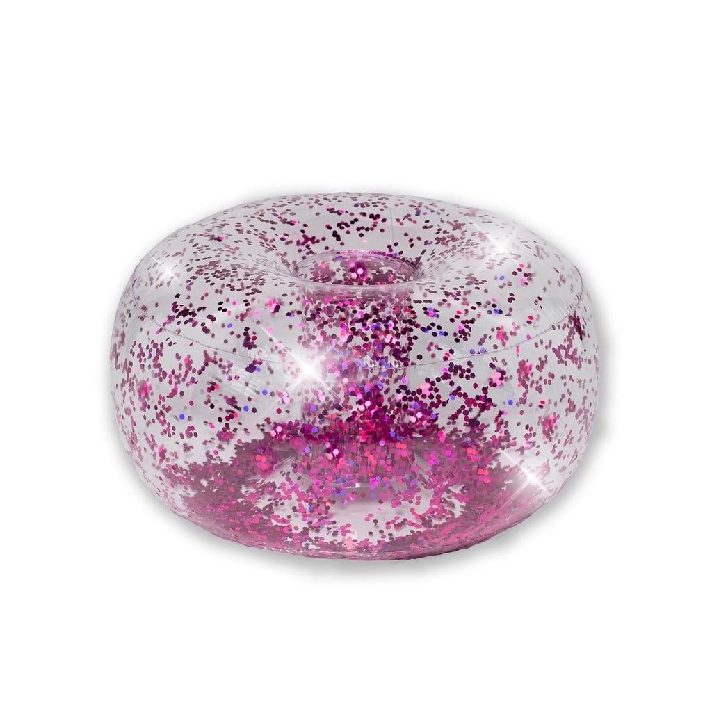 Inflatable Glitter Ottoman in Pink