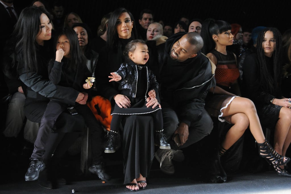 Kim Kardashian and Kanye West With North West at NYFW