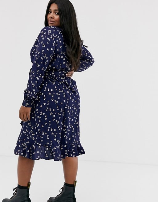 Influence Plus Wrap Front Midi Dress