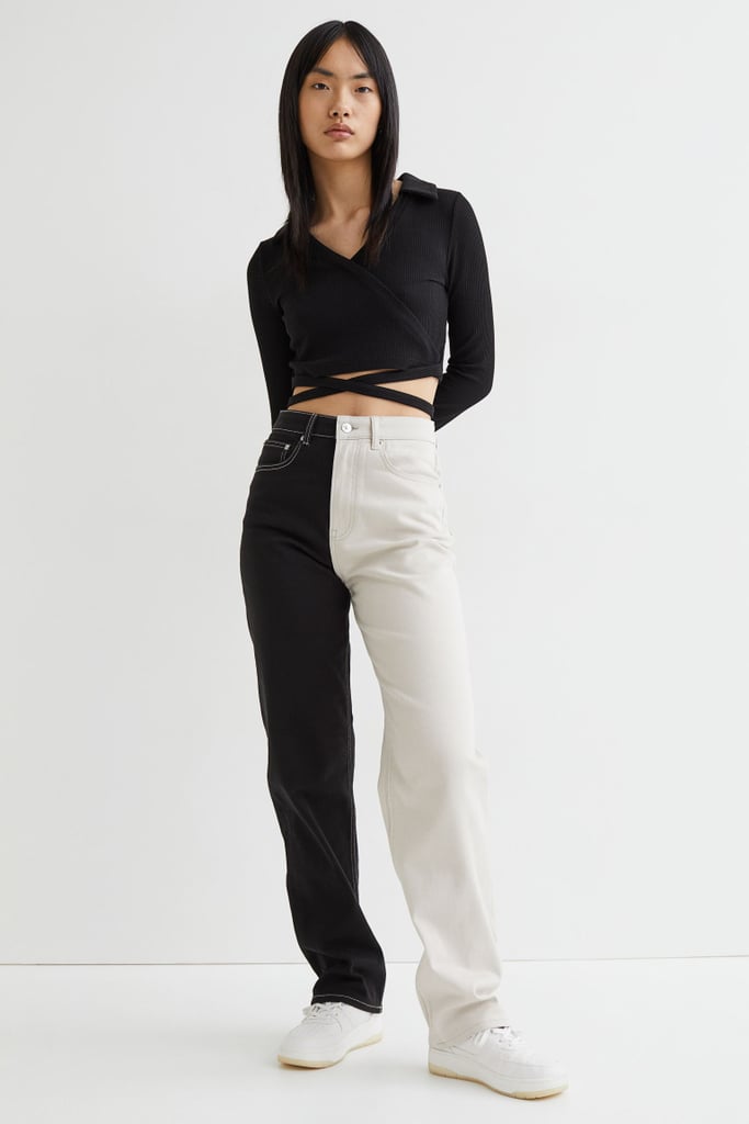 A Visual Contrast: 90s Straight Baggy High Twill Pants
