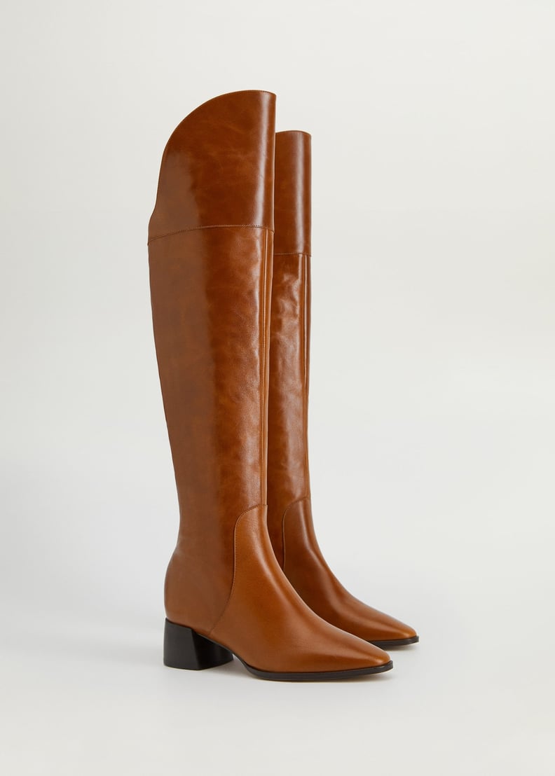 Mango Leather High-Leg boots