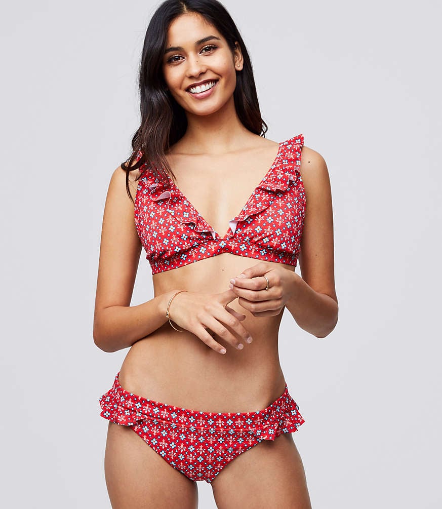 Loft Beach Floral Mosaic Ruffle Bikini