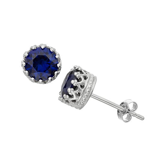 JCPenney Blue Sapphire Sterling Silver Earrings