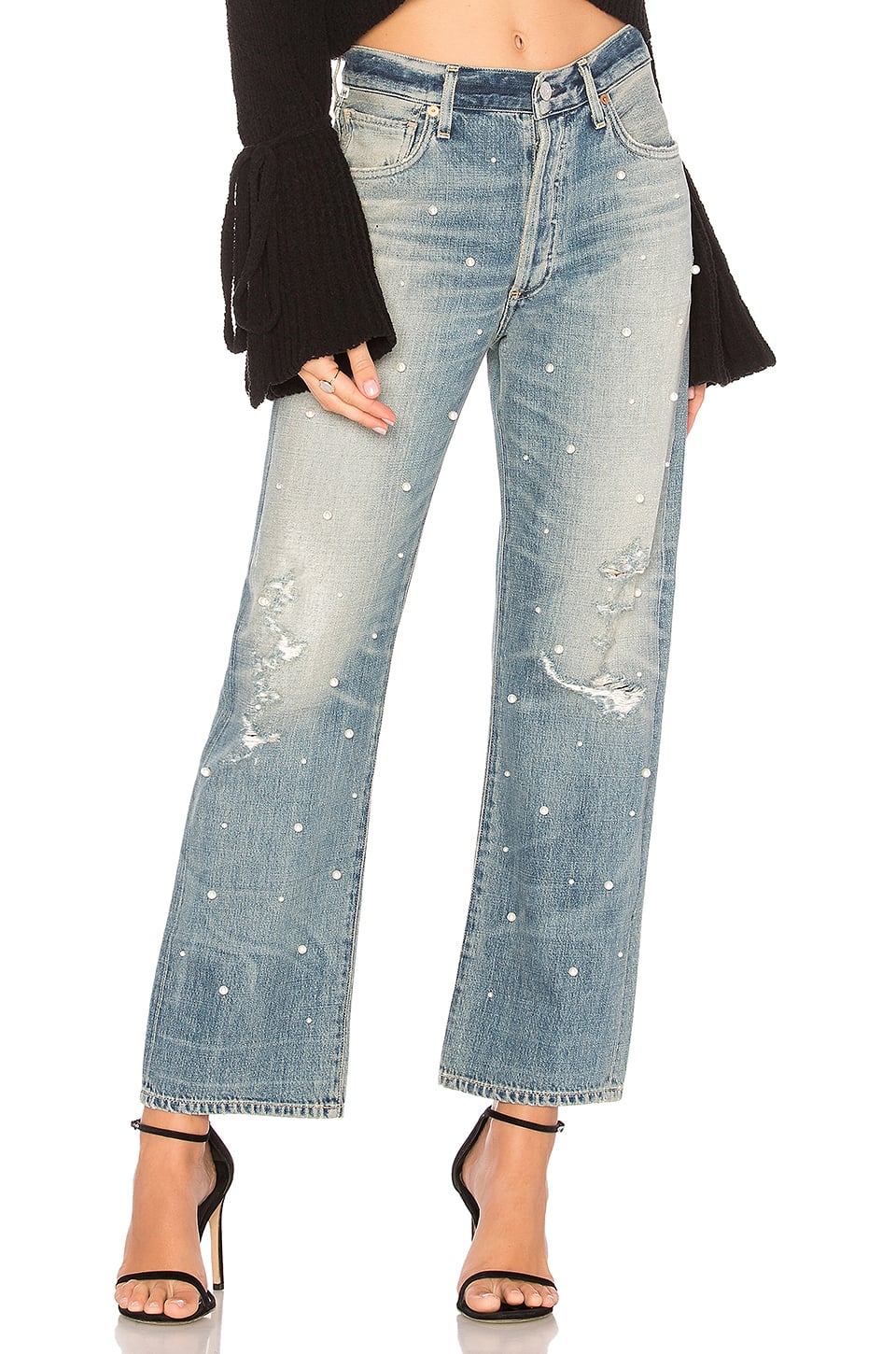 Pearl-Embellished Jeans | POPSUGAR Fashion