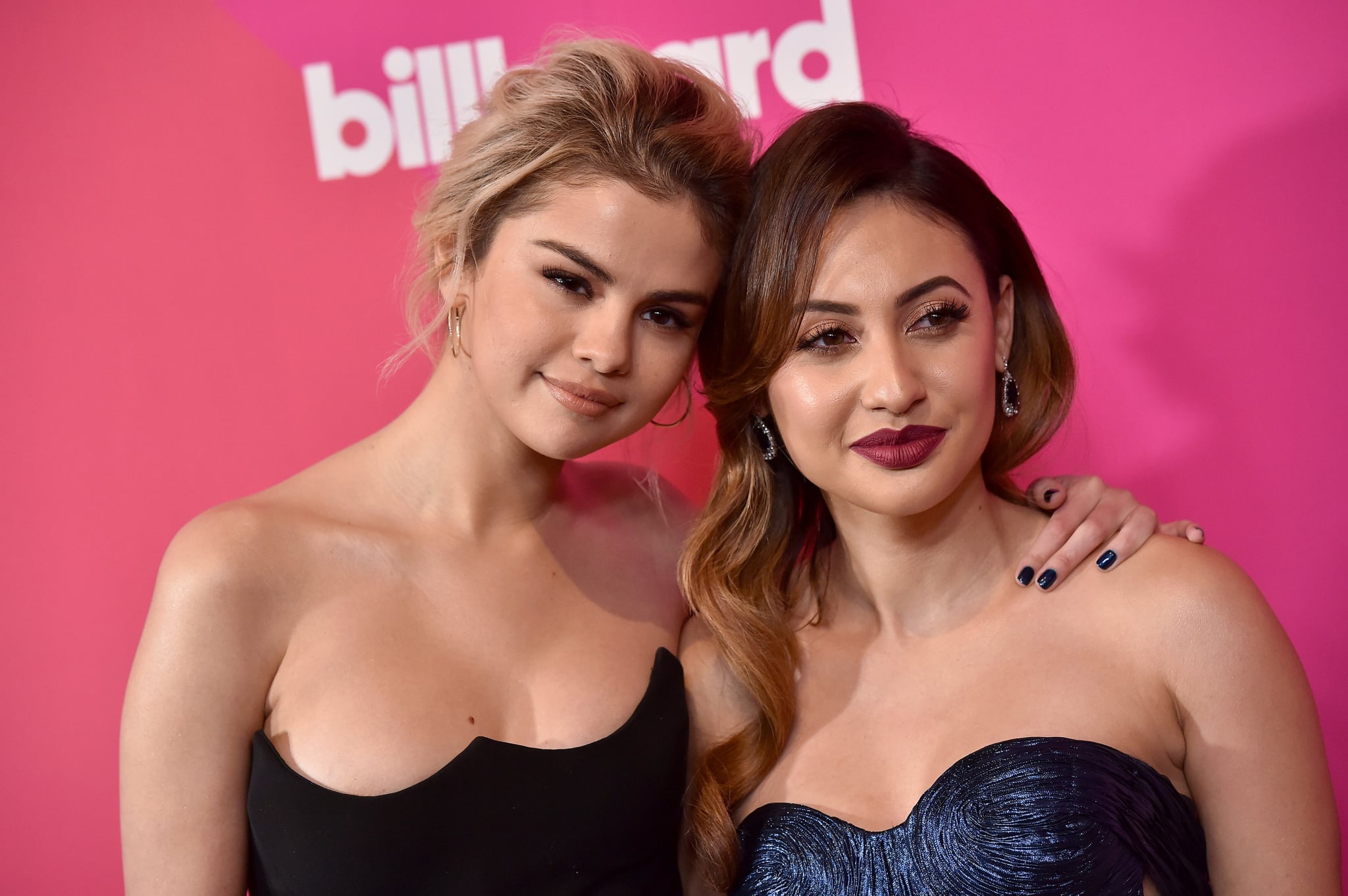 HOLLYWOOD, CA - NOVEMBER 30:  Singer/actress Selena Gomez and actress Francia Raisa arrive at the Billboard Women In Music 2017 at The Ray Dolby Ballroom at Hollywood & Highland Center on November 30, 2017 in Hollywood, California.  (Photo by Axelle/Bauer-Griffin/FilmMagic)