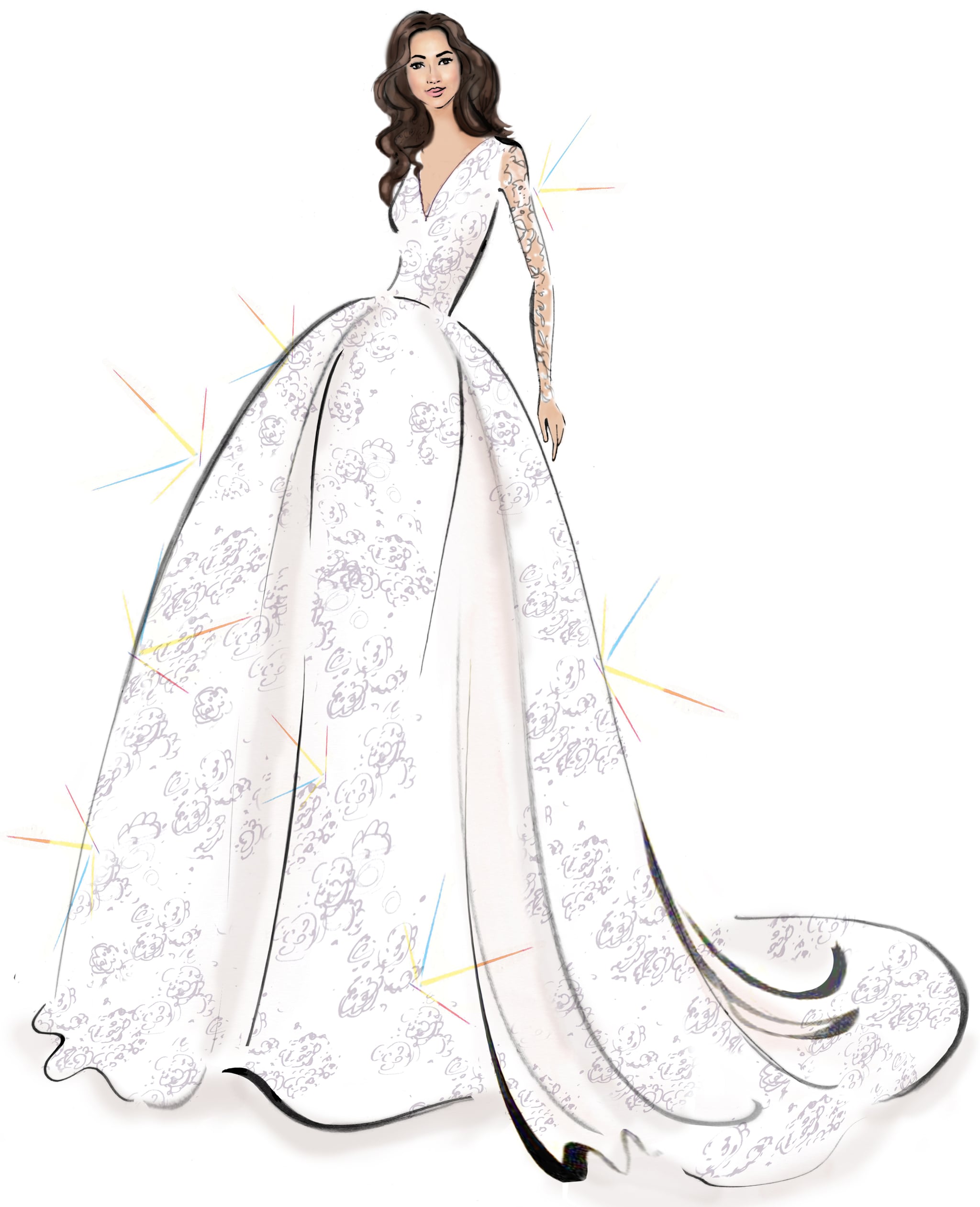 Wedding Dress Sketch Vector Art Icons and Graphics for Free Download