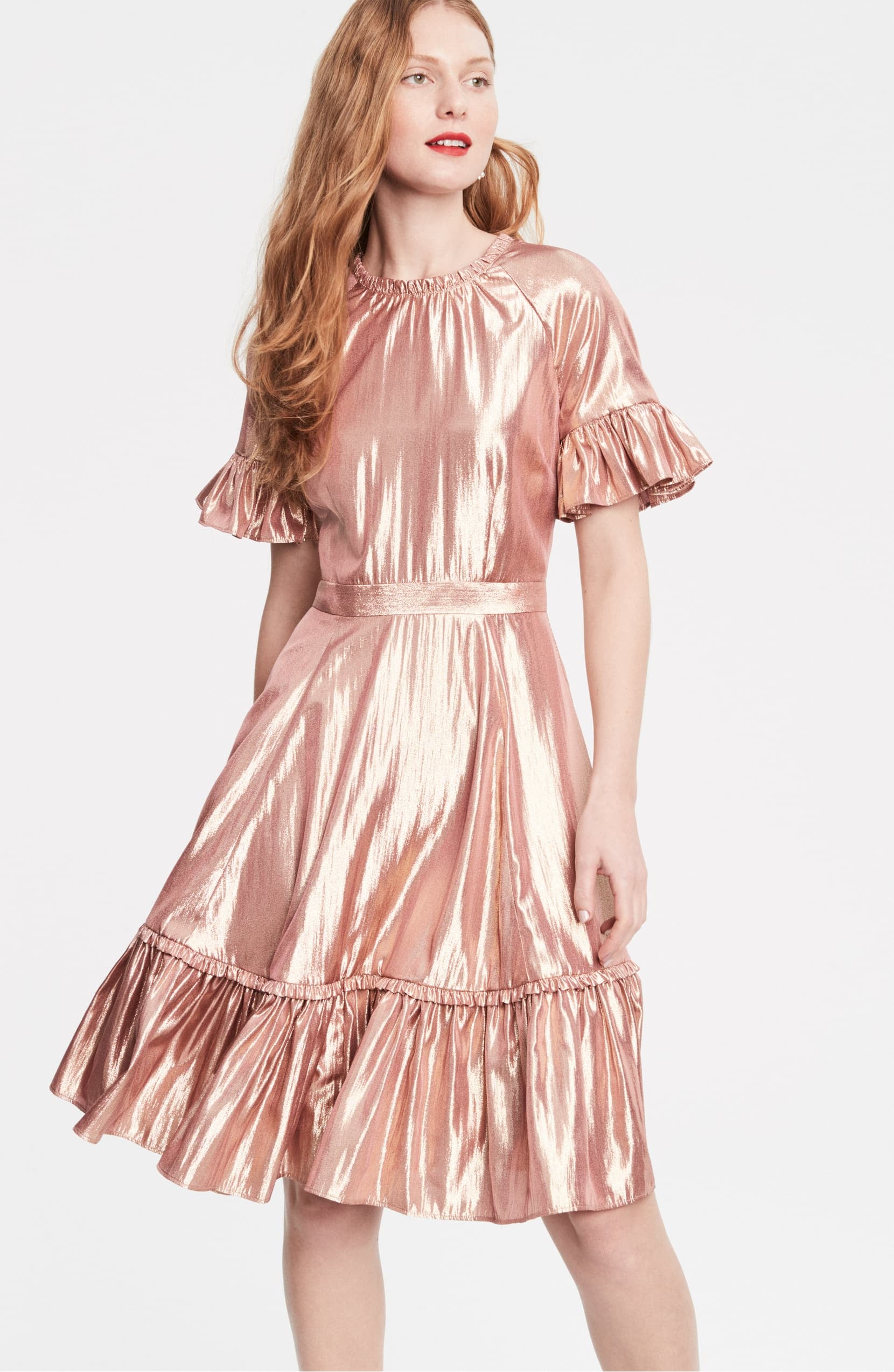metallic swing dress