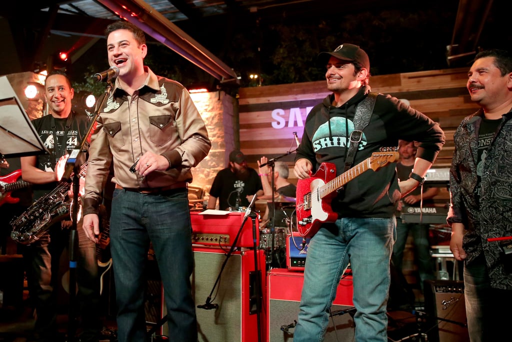 Cleto Escobedo Jr., Jimmy Kimmel, Brad Paisley, and Guillermo Rodriguez