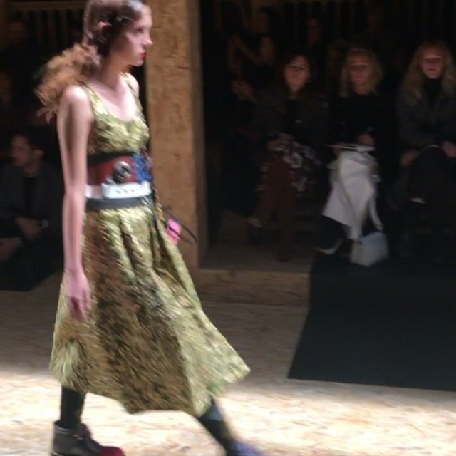 The collection featured minibag charms hanging from oversize belts.