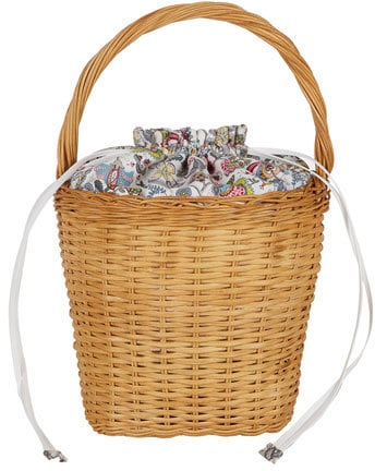 Edie Parker Lily Drawstring Wicker Basket Bag