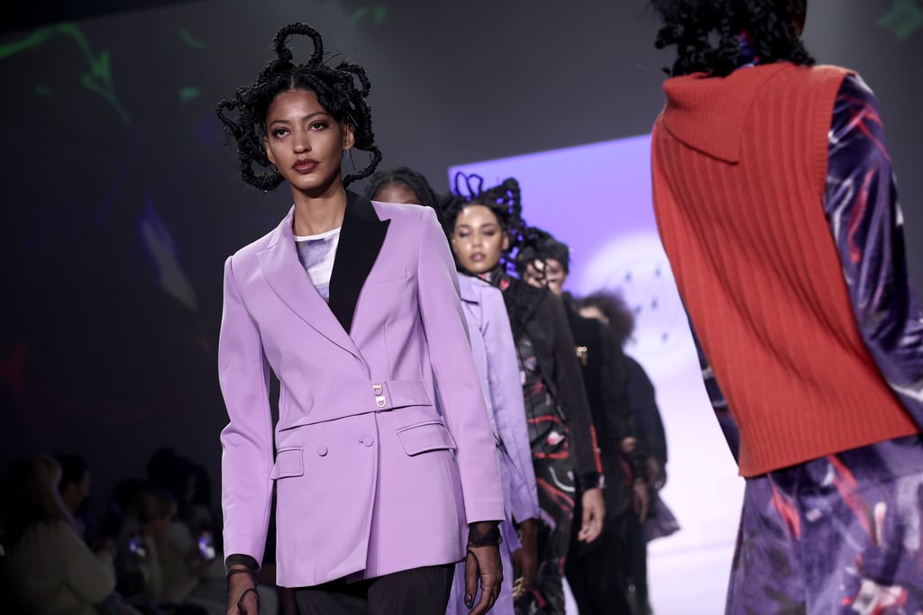 PS: With Black History Month in full swing, what are your thoughts on the state of Black representation and inclusion in fashion? And I saw your culture interwoven in the hair look specifically, so tell us about that. 
MW: My parents were here, and it was really emotional. I come from an entrepreneurial family and I'm Guyanese American, so that's how I incorporate my essence and culture into all the collections. 
As far as diversity and inclusion, I'm really indebted to Lindsay [Peoples-Wagner] and Sandrine [Charles] for the Black in Fashion Council. I showed through their showroom space a year ago, two seasons ago, and I really owe it to them to allow me to have that type of visibility and get me out in front of press and retailers. It really made a difference in my career. 
I believe that we're having a lot of conversations and we're headed in the right direction. It's definitely a long game and a lot of work to be done. It's less about fixing one particular thing and more about that pipeline and giving people the opportunity and leveling the playing field.
