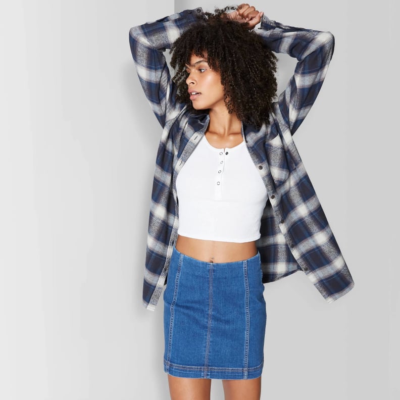 Wild Fable Seamed Denim Mini Skirt