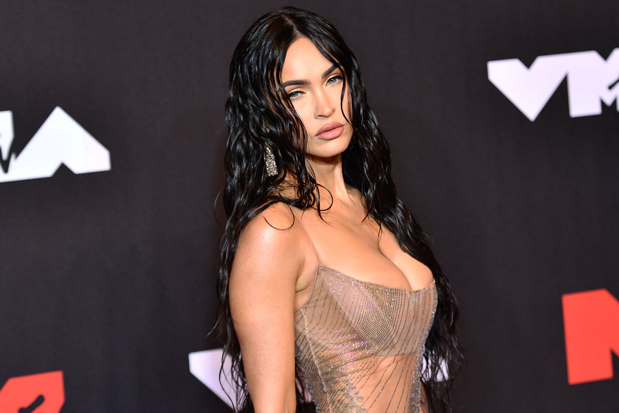 U.S. actress Megan Fox arrives to attend the 2021 MTV Video Music Awards at the Barclays Center in Brooklyn, New York, September 12, 2021. (Photo by ANGELA WEISS/AFP) (Photo by ANGELA WEISS/AFP). via Getty Images)