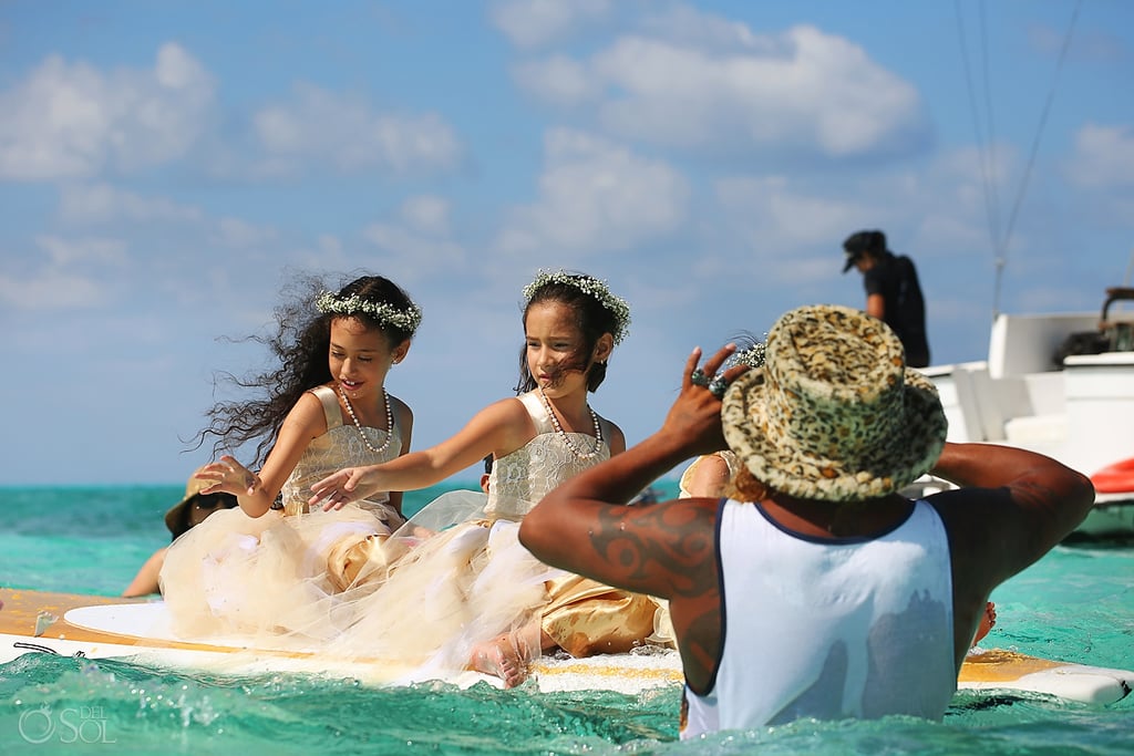 Wedding on a Sandbar in Caribbean Sea