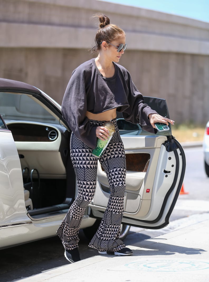 Jennifer Lopez Wearing Flared Leggings in LA, July 2022