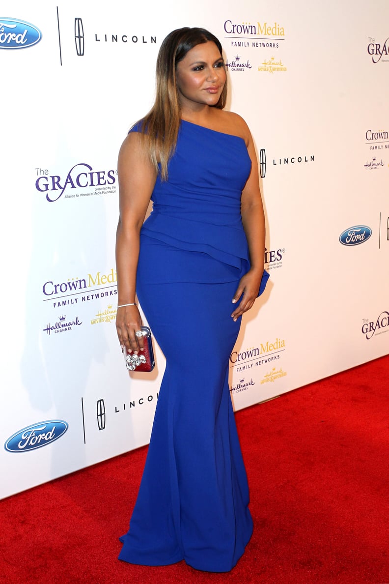 Mindy Wearing Her Elizabeth Kennedy Dress at the Gracie Awards