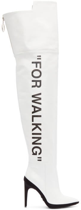 Off-White White For Walking Over-the-Knee Boots