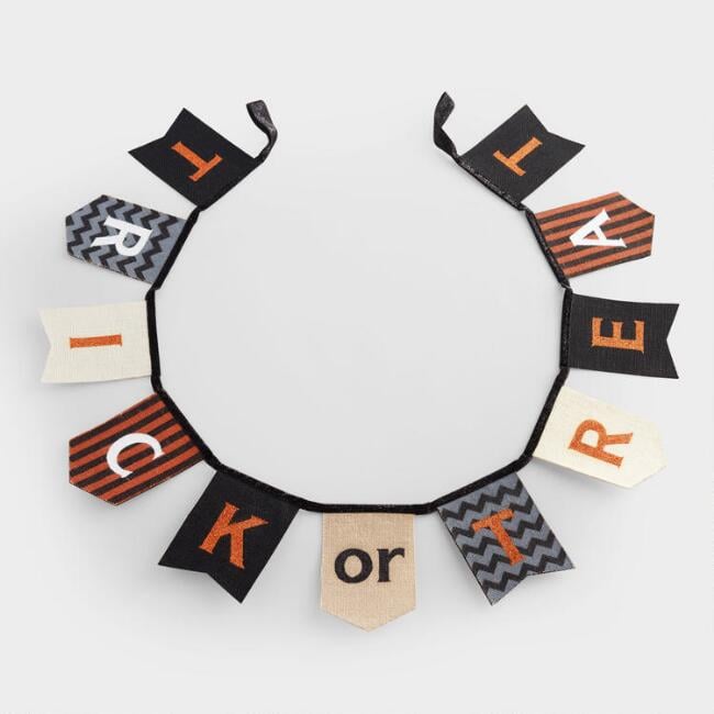 Trick or Treat Burlap Garland ($13)