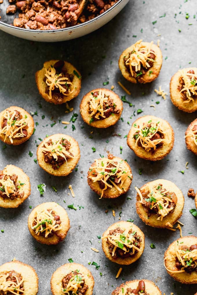 Cornbread and Chili in a Muffin Tin