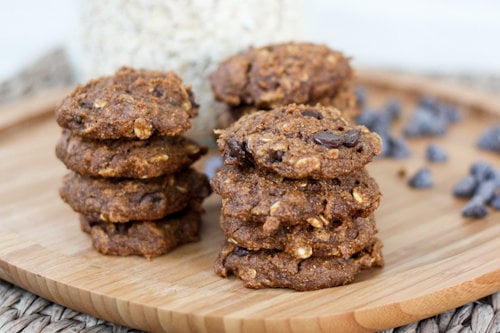 Vegan Pumpkin Oatmeal Chocolate Chip Cookies