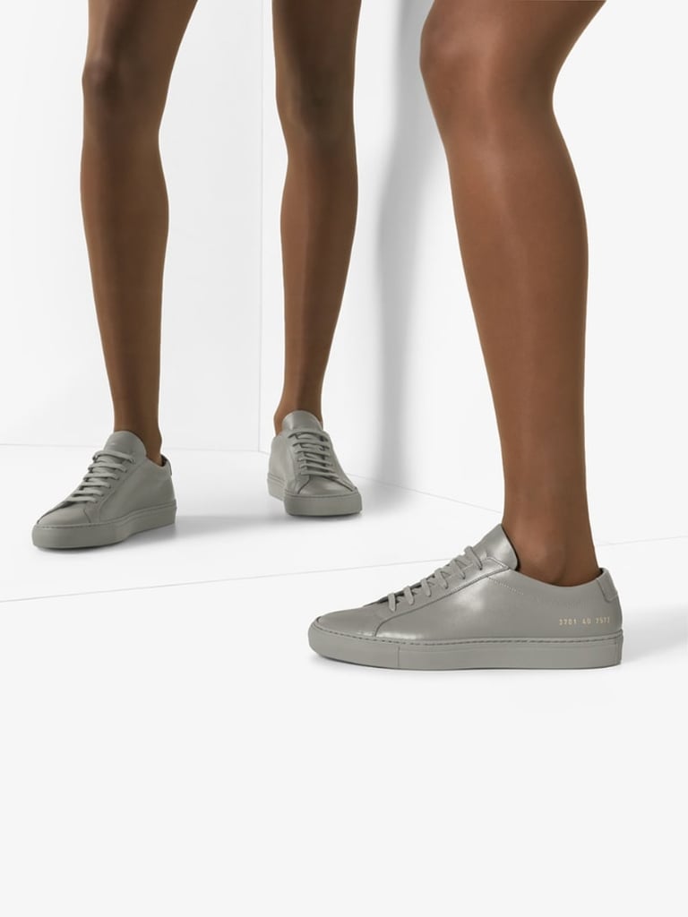 Common Projects Gray Achilles Leather Low Top Sneakers