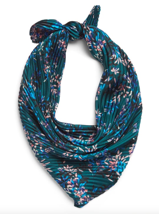 Floral Micro-Pleat Scarf