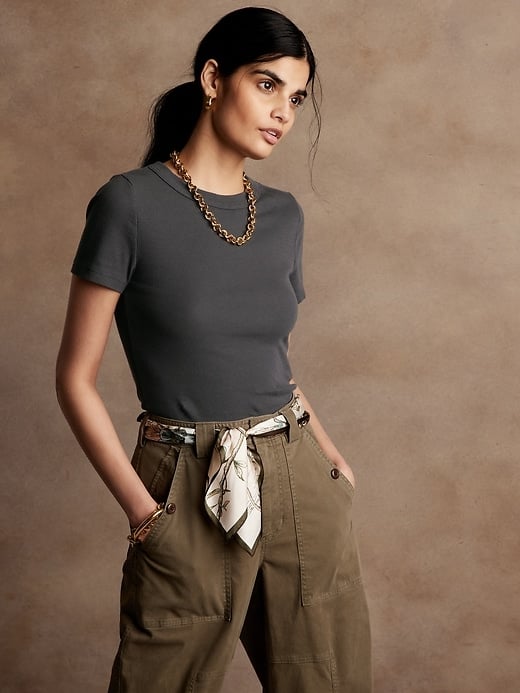Banana Republic Ribbed Shrunken T-Shirt