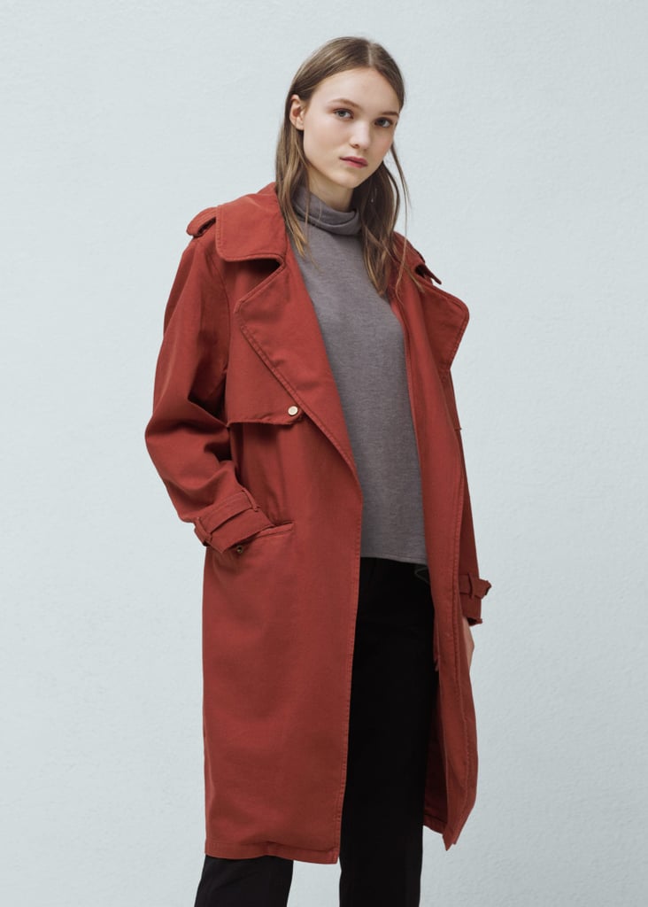 Mango Outlet Cotton-Blend Trench Coat 