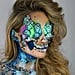 Holographic Unicorn Skull Halloween Makeup
