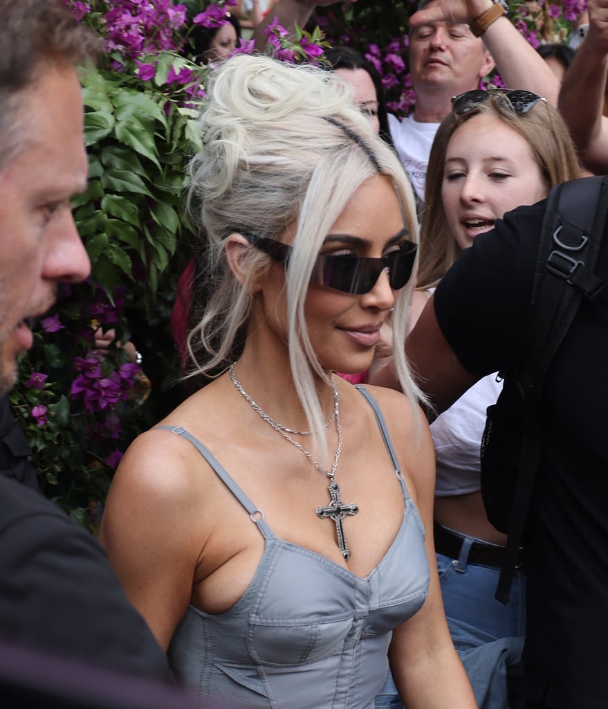 Kim Kardashian's Pamela Anderson Messy Bun in Italy