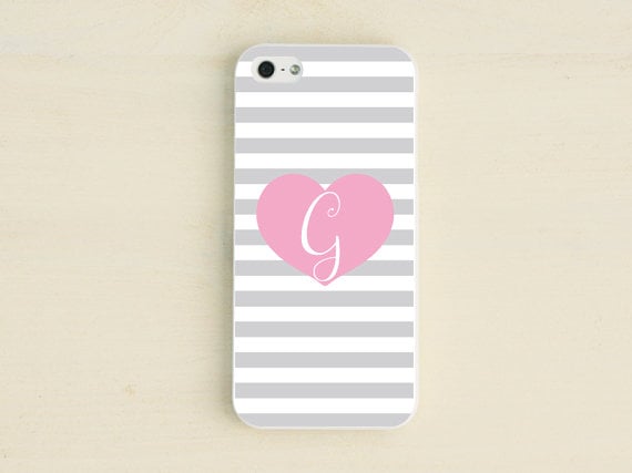 Monogrammed heart iPhone case