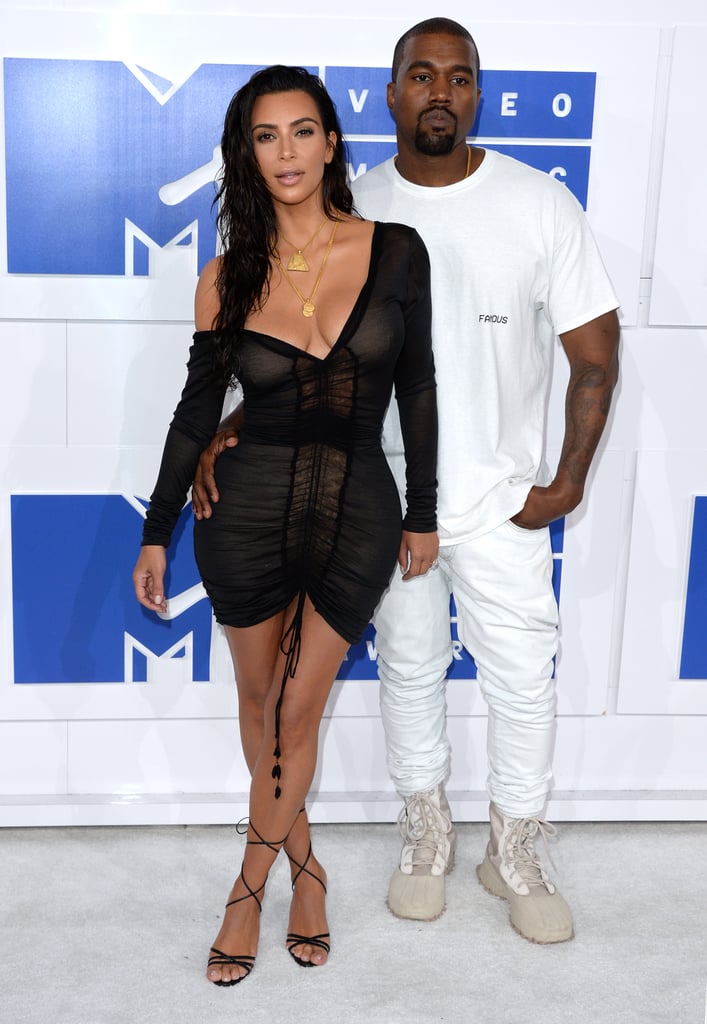 Kim Kardashian and Kanye West at the MTV VMAs in 2016