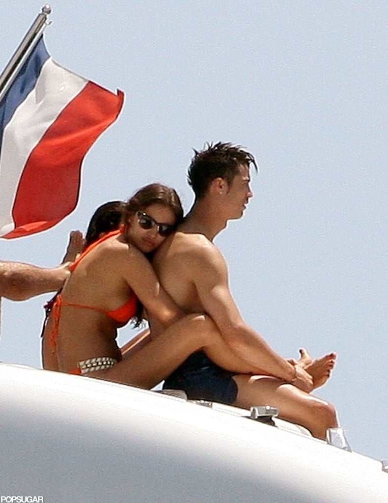 Cristiano Ronaldo and Irina Shayk cuddled up in St.-Tropez during a trip in July 2012.