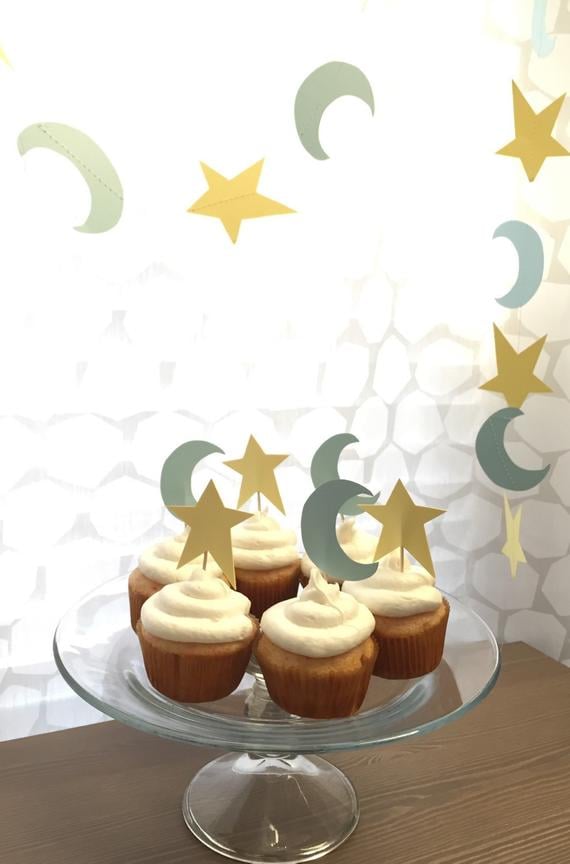 Stars and Moons Cupcake and Treat Toppers