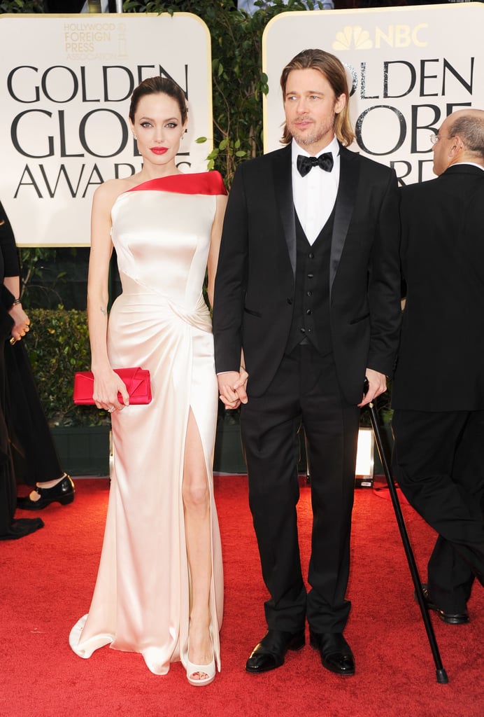 Angelina Jolie and Brad Pitt were hand-in-hand on the 2012 red carpet.
Angelina Jolie and Brad Pitt were hand-in-hand on the 2012 red carpet.