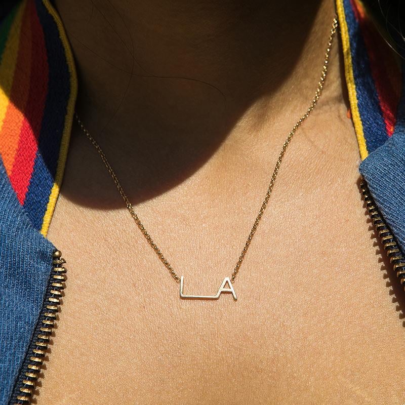 LA Original Gold Vermeil LA Logo Necklace