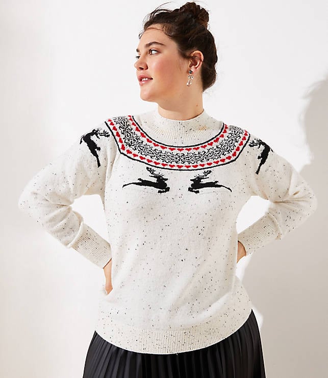LOFT Plus Reindeer Fairisle Sweater