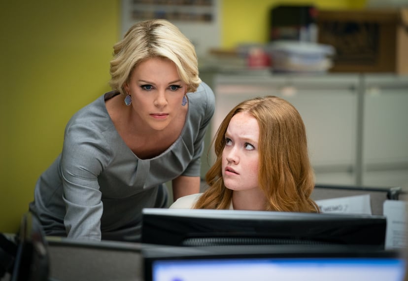 Charlize Theron as 'Megyn Kelly' and Liv Hewson as 'Lily Balin' in BOMBSHELL. Photo Credit: Hilary Bronwyn Gayle.