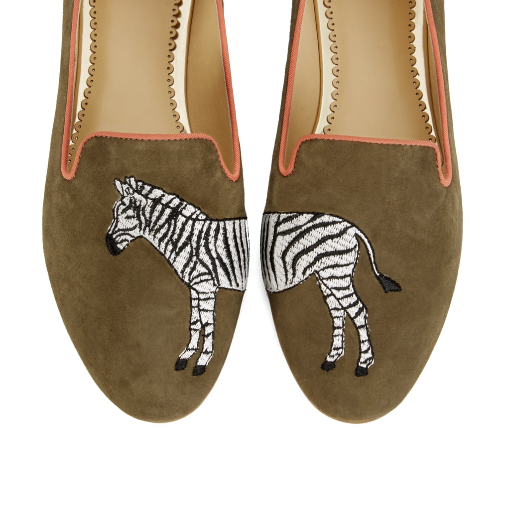 Zebra Suede Smoking Slippers ($138)