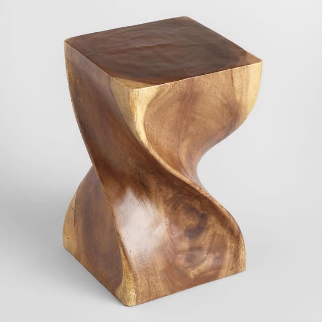 Thai Twisted Acacia Wood Stool