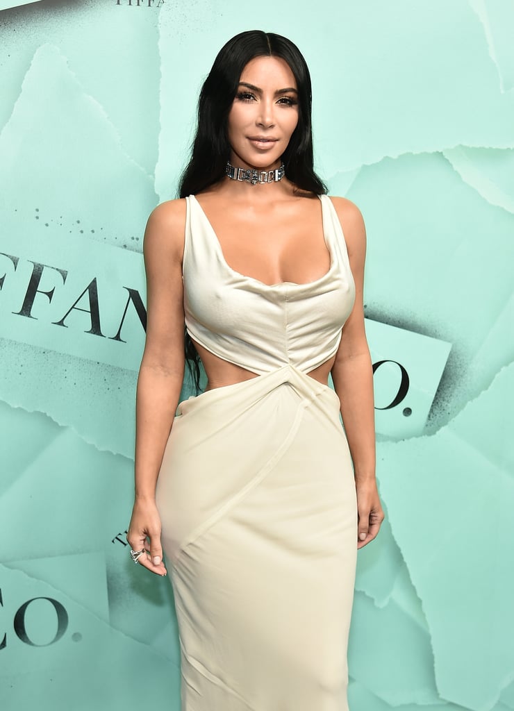 Kim Kardashian White Dress and Tiffany & Co. Choker 2018