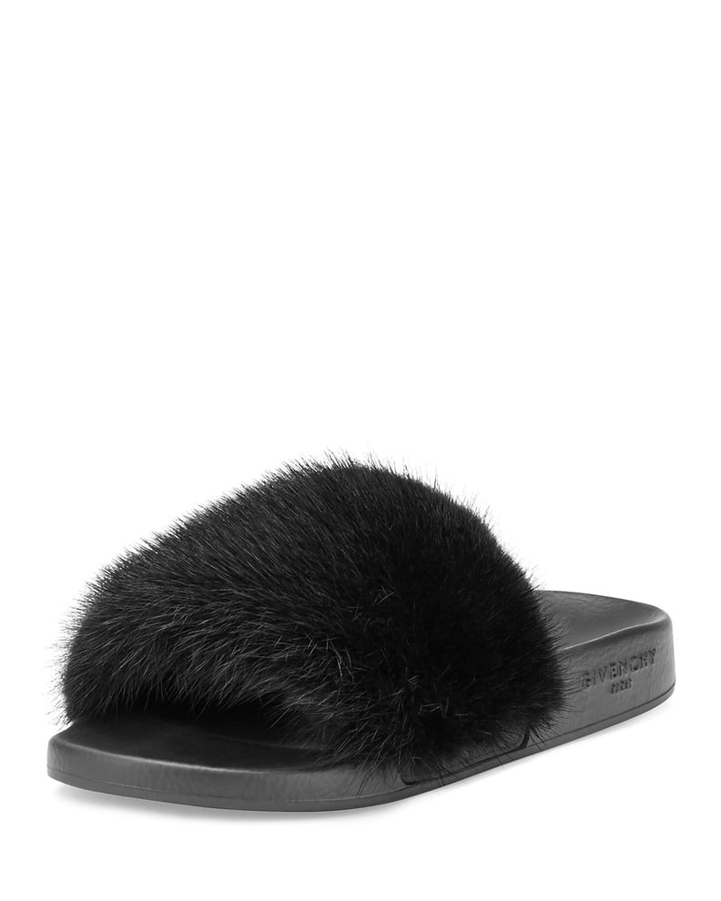 Givenchy Fur Flat Slide Sandal