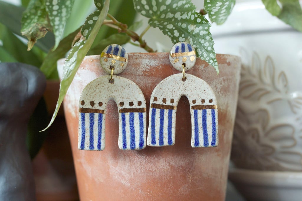 For a Statement-Making Jewellery Piece: Ceramic U Shaped Earrings