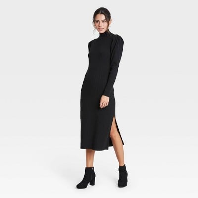 Who What Wear Puff Long Sleeve Sweater Dress