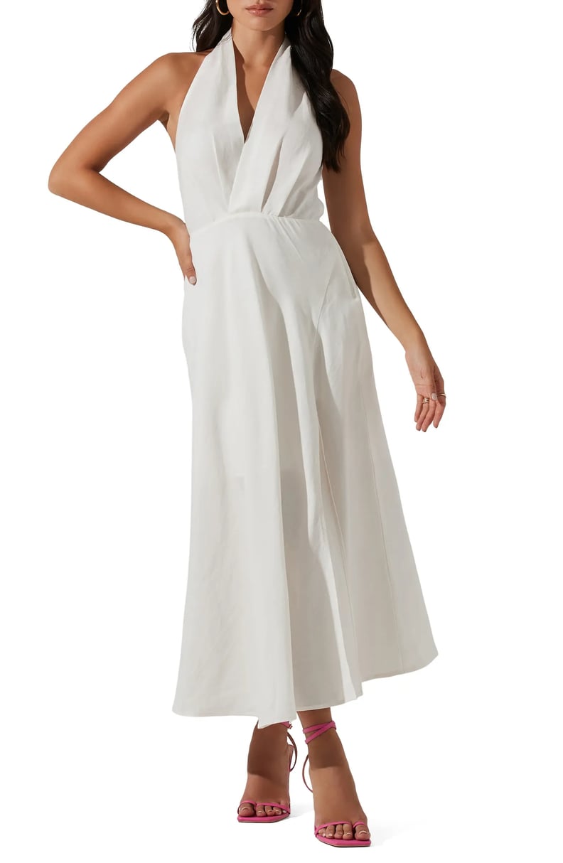 White Halter Dress For Halloween Costume