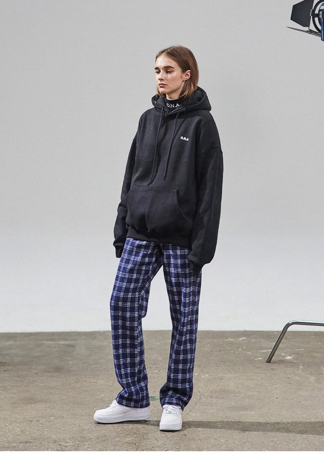 W Concept Unisex Banding Check Pants